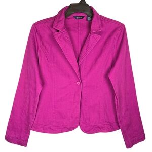 Austin Clothing Company Women's Denim Cotton Button Blazer Jacket XL New Casual